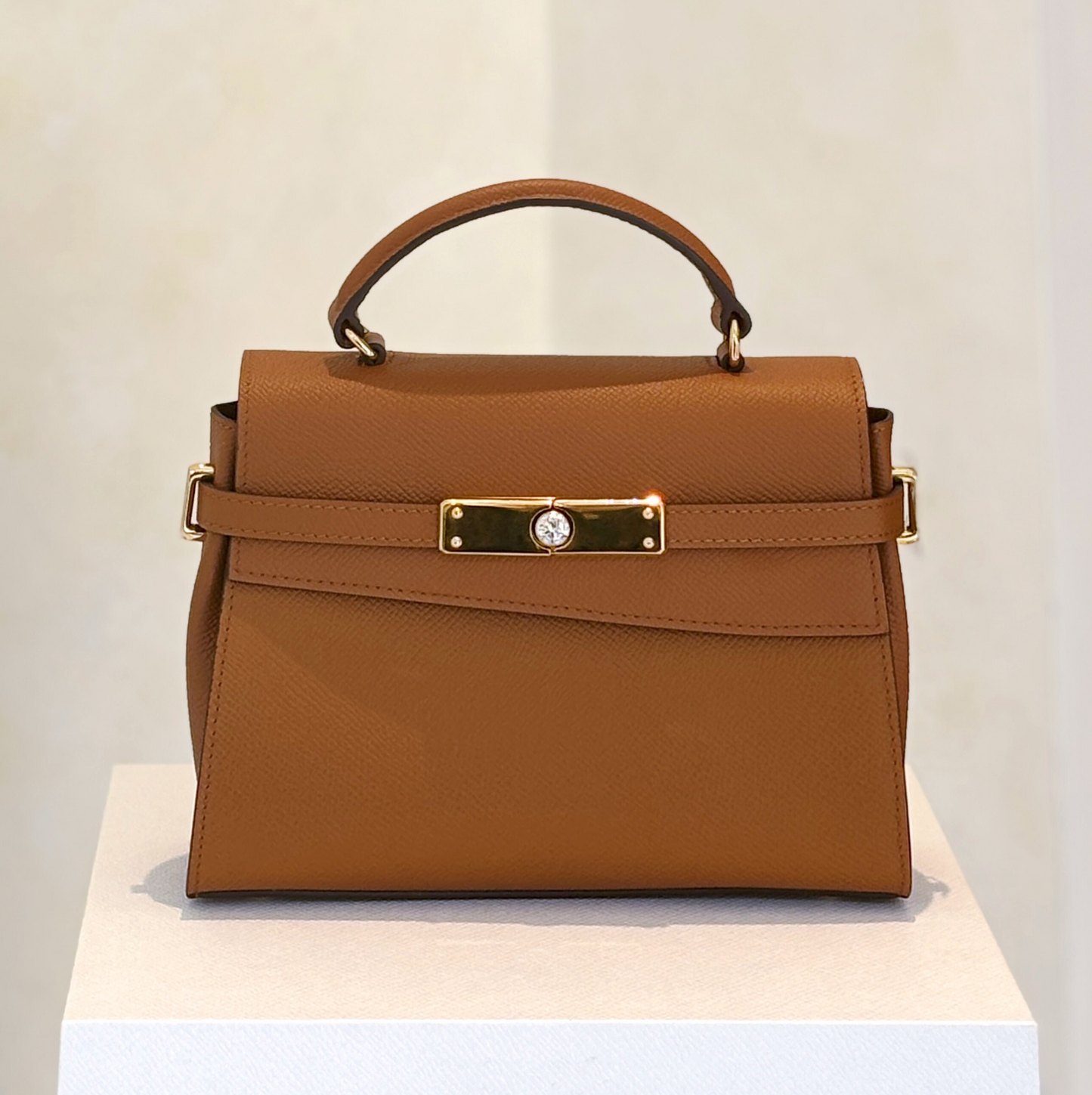 Caramel Top Handle Leather Bag